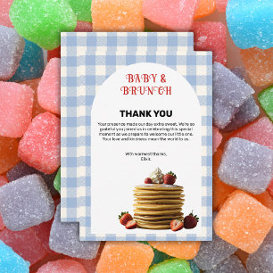 Baby & Brunch Blue Aardbeienpannenkoeken Baby show Bedankkaart