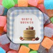 Baby & Brunch Blue Aardbeienpannenkoeken Baby show Papieren Bordje