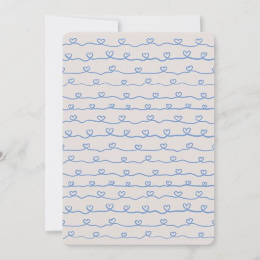 Baby Brunch Blue harten Rustic Boy Baby shower Kaart (Achterkant)