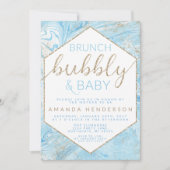 Baby Brunch Blue Marble Baby shower Invitation Kaart (Voorkant)