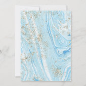 Baby Brunch Blue Marble Baby shower Invitation Kaart (Achterkant)