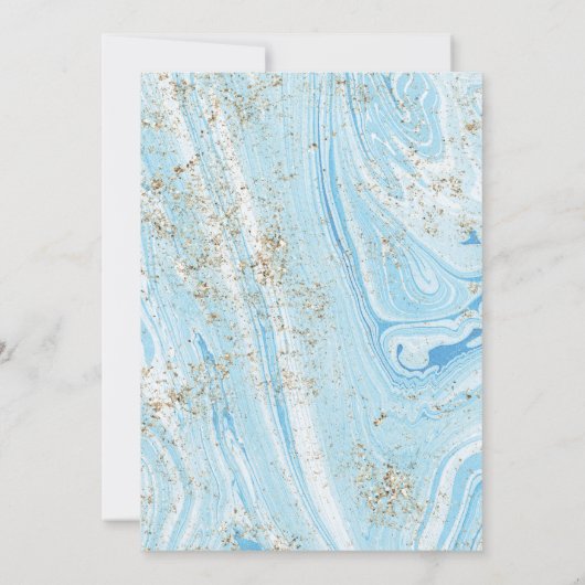 Baby Brunch Blue Marble Baby shower Invitation Kaart (Achterkant)