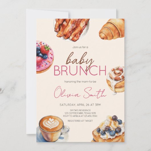 Baby Brunch Bread Pastries Baby shower Kaart (Voorkant)