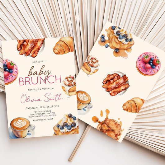 Baby Brunch Bread Pastries Baby shower Kaart
