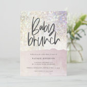 Baby brunch douche Glitter sparkle-klasfeest (Staand voorkant)