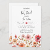 Baby Brunch Douche wilde bloemen Kaart (Voorkant / Achterkant)