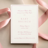 Baby Brunch Elegant Formeel Calligrafie Roze