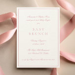 Baby Brunch Elegant Formele Kalligrafie Roze Kaart<br><div class="desc">Vier de komst van je kleintje in stijl met onze Baby Brunch Elegant Calligraphy Pink Invitation! Met een verfijnd kalligrafiescript op een zacht roze achtergrond zet deze uitnodiging de toon voor een chique en oprechte bijeenkomst. Ontworpen voor ouders die een speciale brunch organiseren om hun nieuwe baby te introduceren, is...</div>