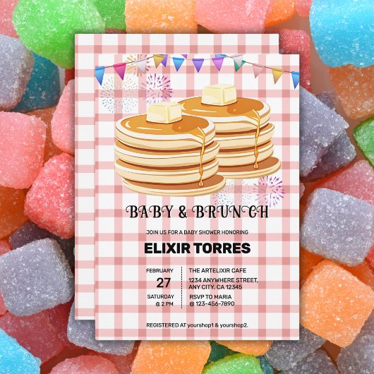 Baby & Brunch feestelijke souffle Baby shower Kaart