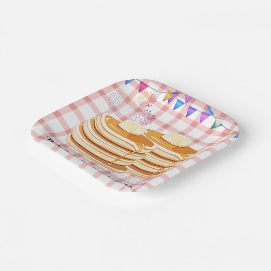 Baby & Brunch feestelijke souffle Baby shower Papieren Bordje (Gebogen)