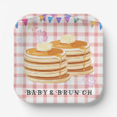 Baby & Brunch feestelijke souffle Baby shower Papieren Bordje (Voorkant)