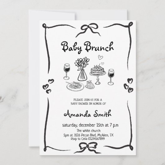 Baby Brunch Genderneutraal Baby shower Kaart (Voorkant)