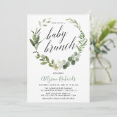 Baby brunch genderneutraal eucalyptus kaart (Staand voorkant)
