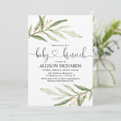 Baby brunch genderneutraal grieks baby shower kaart (Staand voorkant)