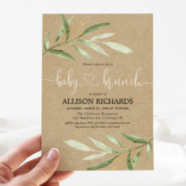 Baby brunch genderneutraal rustisch baby shower kaart