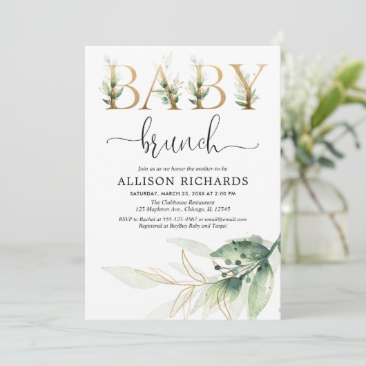 Baby brunch groene kleuren geslachtsneutrale babys kaart (Staand voorkant)