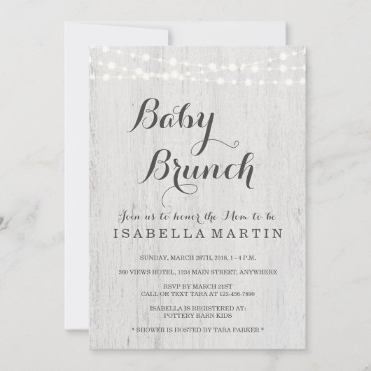 Baby Brunch Invitation Kaart (Voorkant)