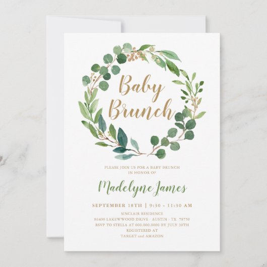 Baby Brunch Invitation Kaart (Voorkant)