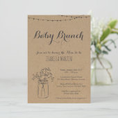 Baby Brunch Invitation on Kraft Background Kaart (Staand voorkant)