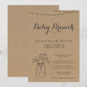 Baby Brunch Invitation on Kraft Background Kaart (Voorkant / Achterkant)