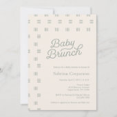 Baby Brunch | Minimale uitnodiging voor Sage Boho (Voorkant)