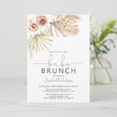 Baby Brunch Pampas Grass Boho Baby shower Kaart (Staand voorkant)