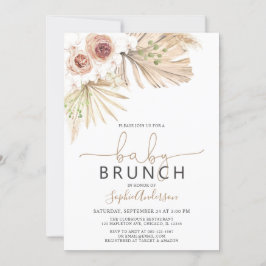 Baby Brunch Pampas Grass Boho Baby shower Kaart