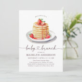 Baby Brunch Pannenkoek Baby shower Kaart (Staand voorkant)