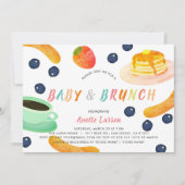 Baby & Brunch Pannenkoek Koffiebes Baby shower Kaart (Voorkant)