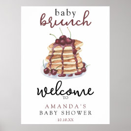 Baby Brunch Pannenkoeken Sweet Cherry Baby shower Poster