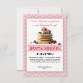 Baby & Brunch Roze Aardbeienpannenkoeken Baby show Bedankkaart (Voorkant)