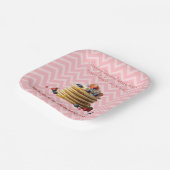 Baby & Brunch Roze Aardbeienpannenkoeken Baby show Papieren Bordje (Gebogen)