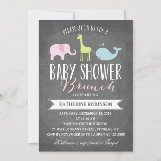 Baby Brunch | Uitnodiging tot Baby shower (Voorkant)
