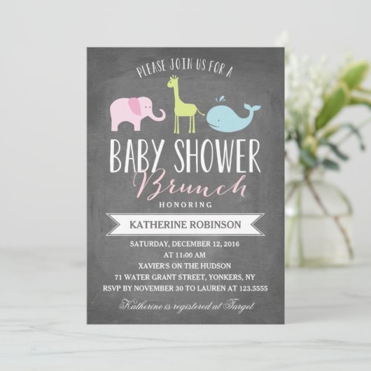 Baby Brunch | Uitnodiging tot Baby shower (Staand voorkant)