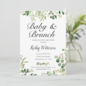 baby brunch - uitnodiging voor een meisje of jonge (Staand voorkant)