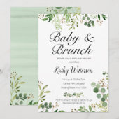 baby brunch - uitnodiging voor een meisje of jonge (Voorkant / Achterkant)