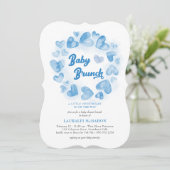 Baby Brunch Valentijns  Heart Boy Baby shower Kaart (Staand voorkant)