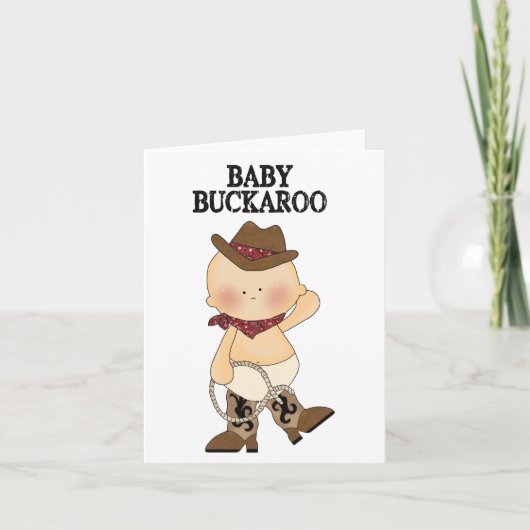 Baby Buckaroo Westerne Aangepaste Geboorteaankondi Aankondiging (Voorkant)
