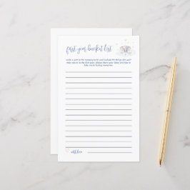 Baby Bucket List Game Olifant Baby shower Blauw