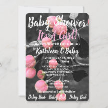 BABY BUD FOTO BABY GIRL SHOWER INVITATION