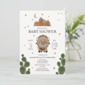 Baby Buffalo Mountain Cactus Stars Baby shower Kaart (Staand voorkant)