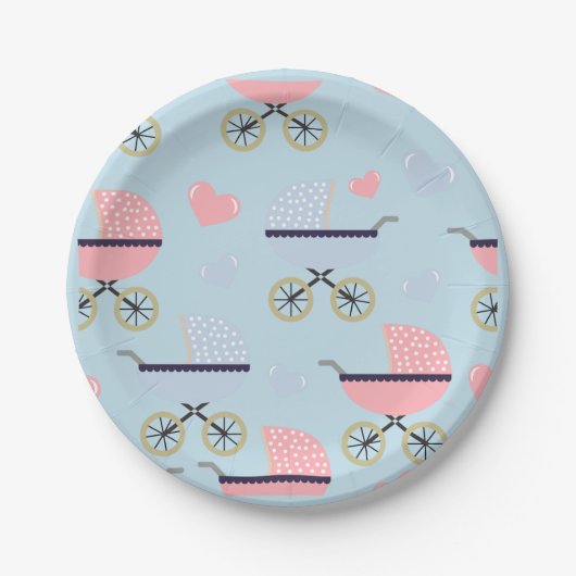 Baby Buggies Paper Party Bord Boy (Voorkant)
