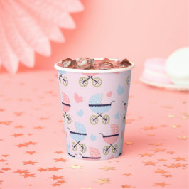 Baby Buggies Roze/Blauw Papier Cup Roze Meisje Dou Papieren Bekers