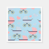 Baby Buggies Roze/Blauw Papier Servet Baby Jongen (Voorkant)