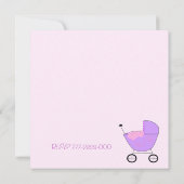 Baby Buggy Baby shower Invitation Kaart (Achterkant)