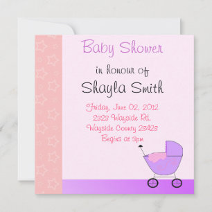 Baby Buggy Baby shower Invitation Kaart