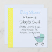 Baby Buggy Baby shower Invitation Kaart (Voorkant / Achterkant)