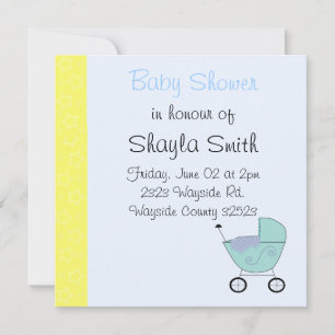 Baby Buggy Baby shower Invitation Kaart