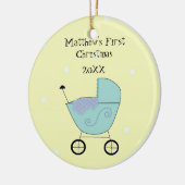Baby Buggy Baby's Eerste Kerstmis Keramisch Ornament (Links)