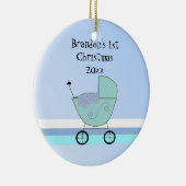 Baby Buggy Eerste Kerstmis Keramisch Ornament (Rechts)